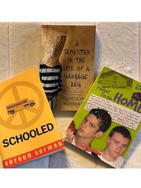 Gordon Korman. Schooled. semester in the life of a garbage bag. go home